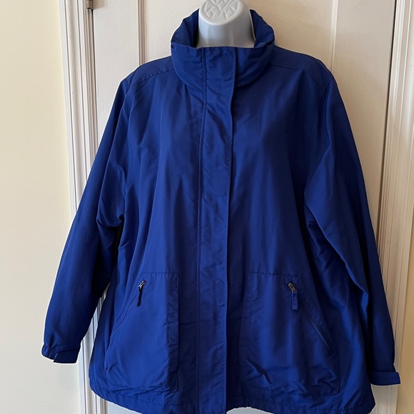 Lands' End Jackets & Blazers - Lands End Outfitters Fleece‎ Jacket Adjustable Seat Protection Women's 1X Blue